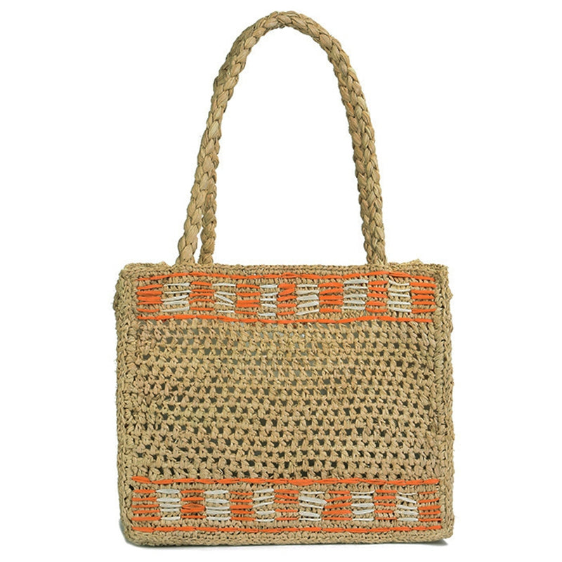 Summer Beach Bag French Style Handbags Women Raffia Straw Bag Jeanne Damas Elegant Tote Travel Shopper Bag Clutch - ebowsos