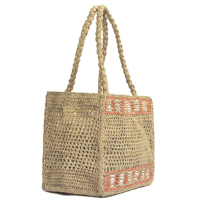 Summer Beach Bag French Style Handbags Women Raffia Straw Bag Jeanne Damas Elegant Tote Travel Shopper Bag Clutch - ebowsos