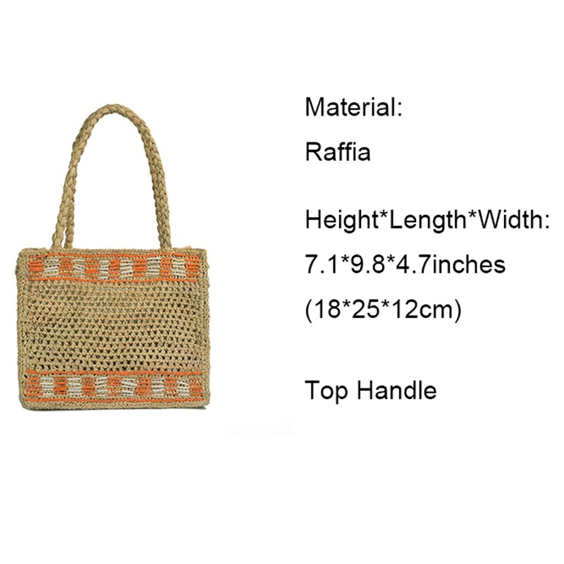 Summer Beach Bag French Style Handbags Women Raffia Straw Bag Jeanne Damas Elegant Tote Travel Shopper Bag Clutch - ebowsos