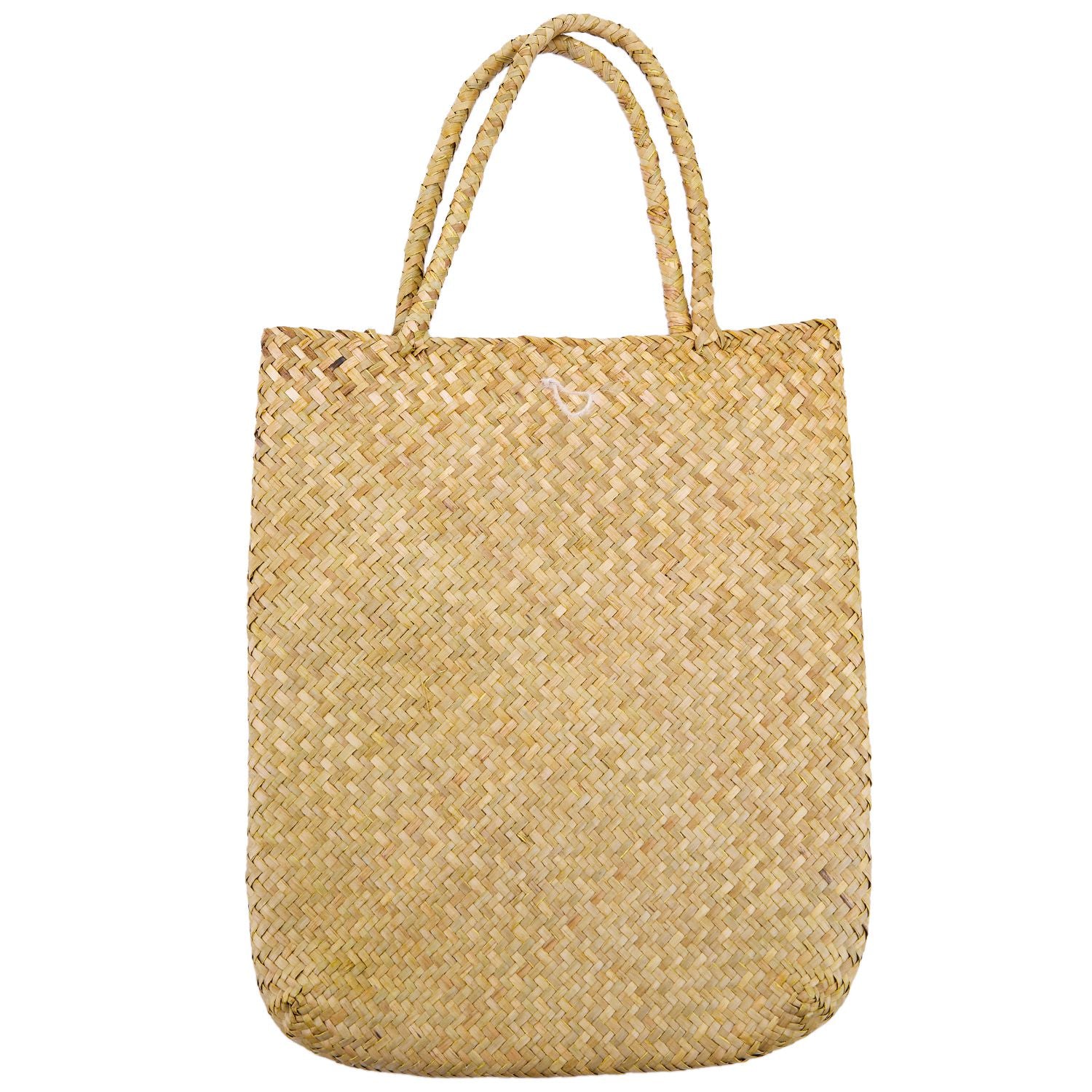 Summer Beach Bag Rattan grass Weaved Casual Tote Shopping Handbags Women Travel Tourist Storage Bag Shoulder Bag(Yellow) - ebowsos