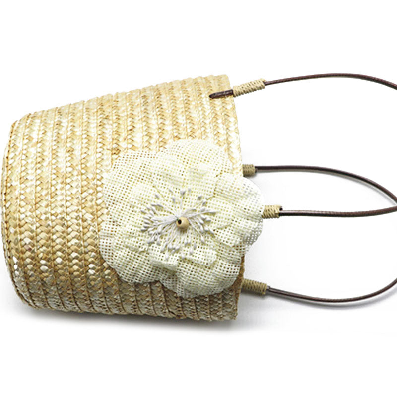 Summer Bohemian Straw Woven Women's Handbags Women's Flower Shoulder Bag Ladies Beach Bag Totes - ebowsos