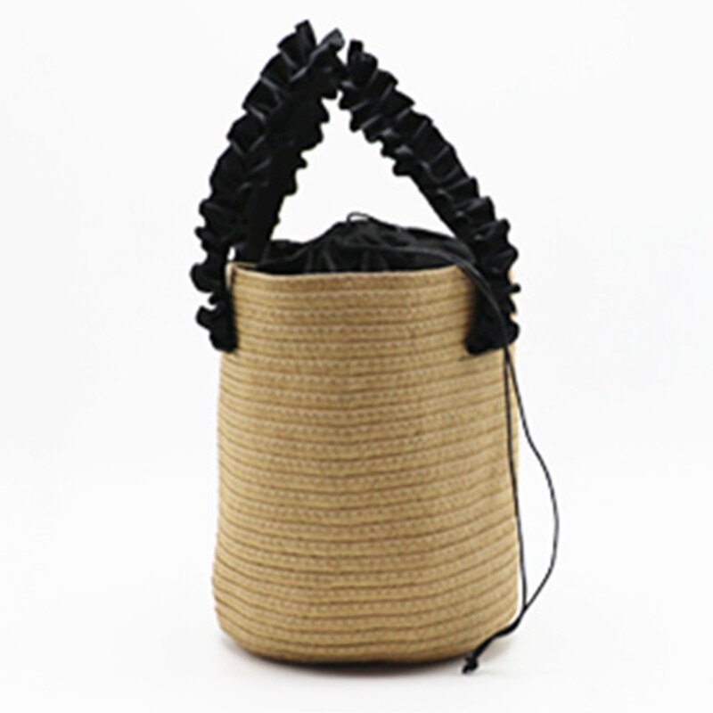 Summer New Lace Straw Beach Bag Handmade Woven Tote Women Travel Handbags Luxury Designer Shopping Hand Bags - ebowsos