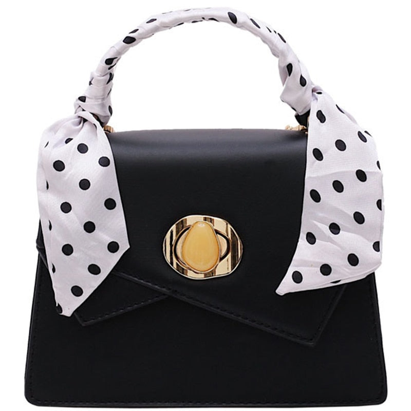 Summer Small Bag Female Personality Lock Small Square Bag Silk Scarf Portable Diagonal Shoulder Bag Korean Version Of The - ebowsos