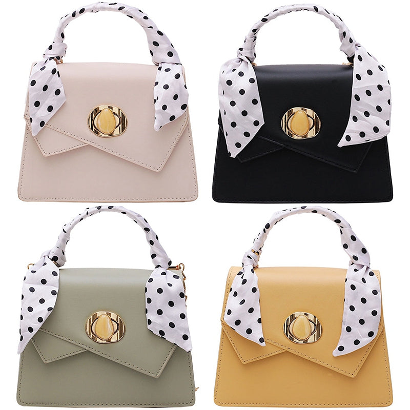 Summer Small Bag Female Personality Lock Small Square Bag Silk Scarf Portable Diagonal Shoulder Bag Korean Version Of The - ebowsos