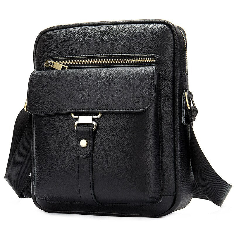 The First Layer Of Leather Men'S Bag Fashion Single Shoulder Vertical Briefcase Casual Retro Messenger Bag - ebowsos