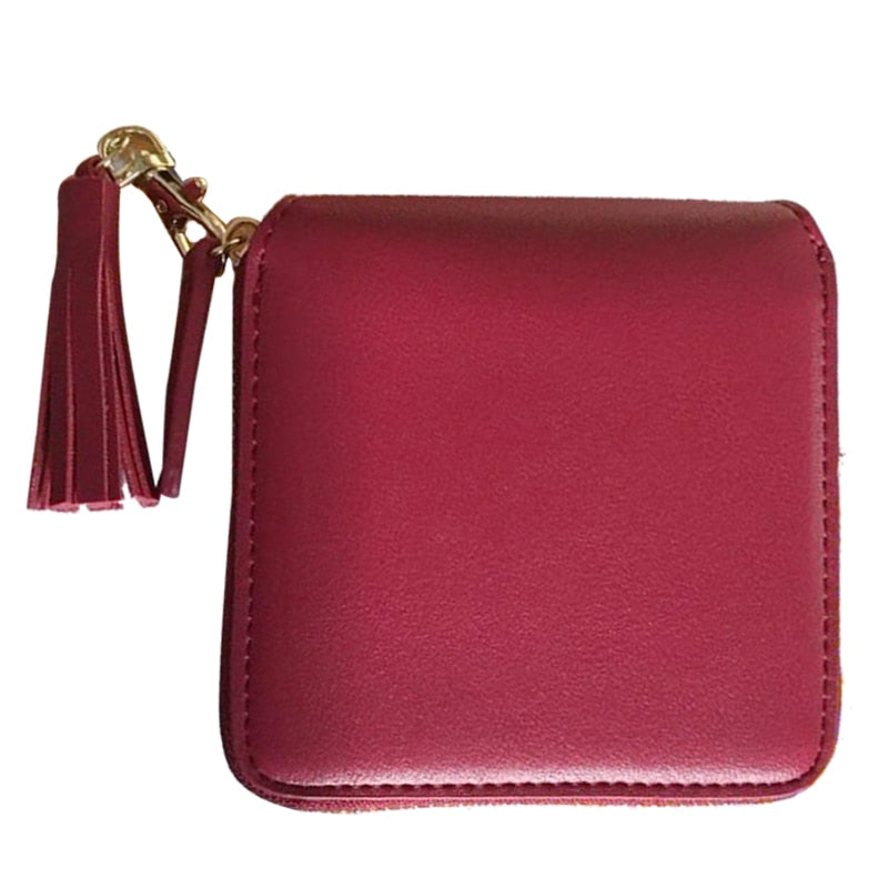 Top quality Square women coin purses holders wallet,leather female money designer tassel wallets famous brand women walle - ebowsos