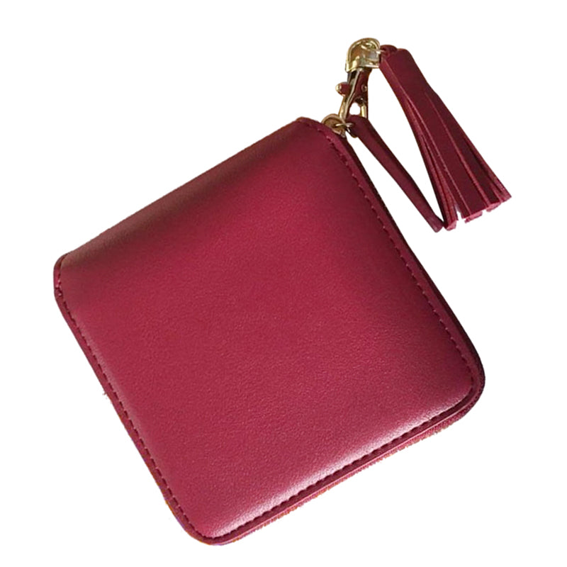 Top quality Square women coin purses holders wallet,leather female money designer tassel wallets famous brand women walle - ebowsos