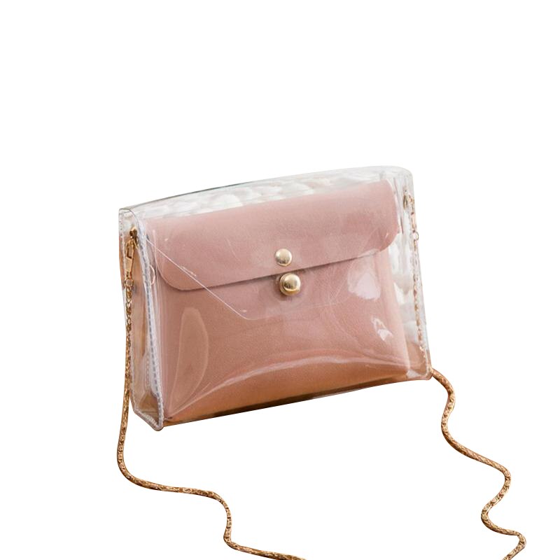 Transparent Chain Crossbody Clutch Shoulder Bags For Women Girls Mini Messenger Bag Main Handbag - ebowsos