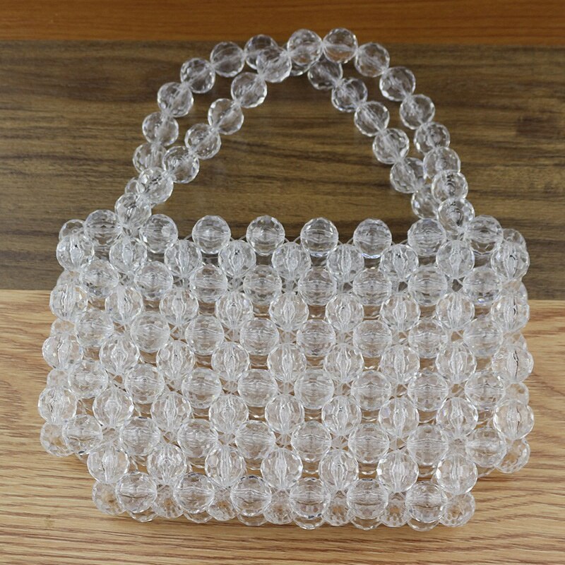 Transparent Crystal Bag Designer Pearls Jelly Bag Clutch Clear Bag Crossbody Messengers Women Crystal Handbag Pouch Totes - ebowsos