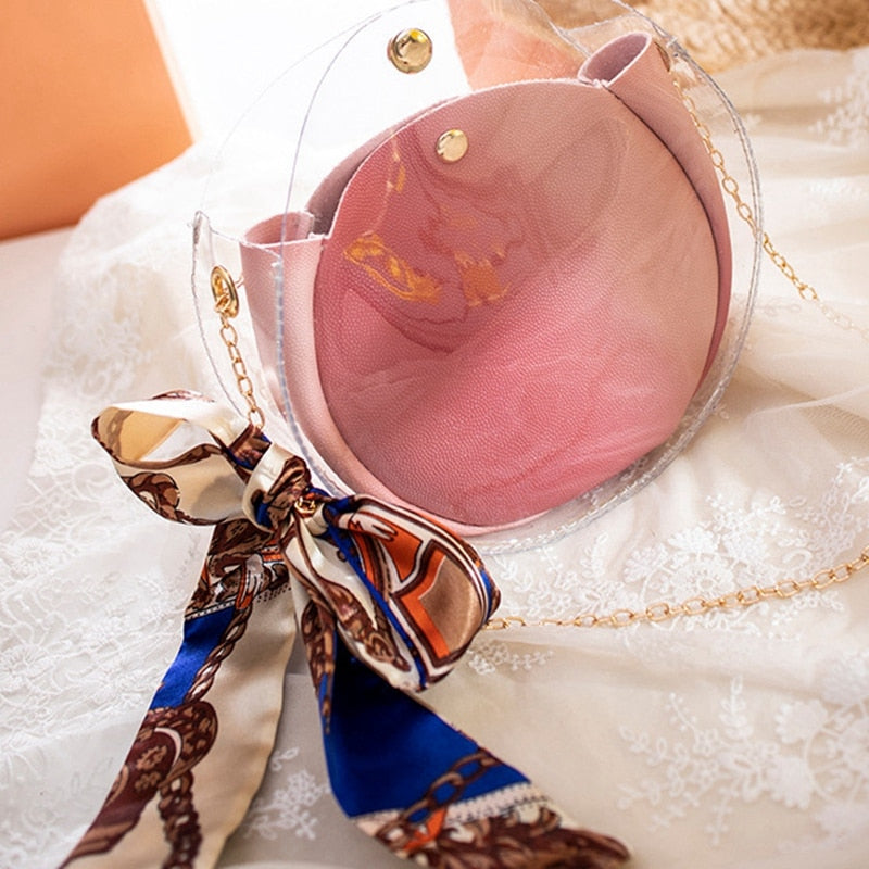 Transparent Girl Cute Chain Bag Jelly Handbag Female Bag Mini Small Shoulder Bag - ebowsos