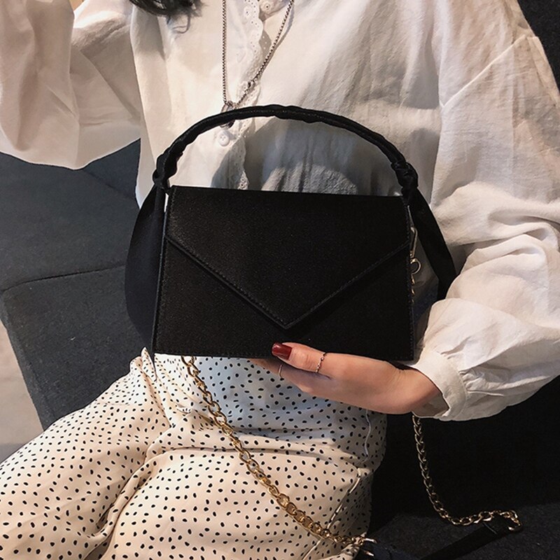 Velvet Small Bag Female Fashion Ribbon Wild Handbag Elegant Ladies Shoulder Messenger Bag - ebowsos