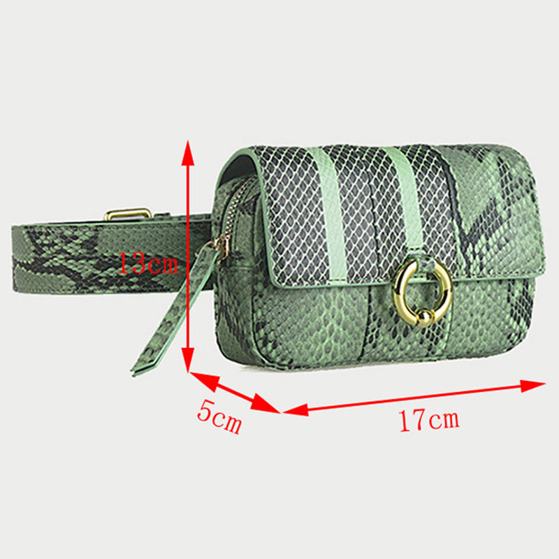 Vogue Design Waist Bags Fanny Pack For Women High-End Leather Serpentine Lady Belt Bags Phone Bag Handy Bum Bag - ebowsos