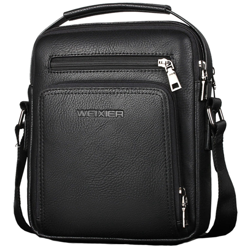 WEIXIER Casual Men Crossbody Bags Pu Leather Messenger Bag Designer Men Handbag Top Male Shoulder Bags - ebowsos