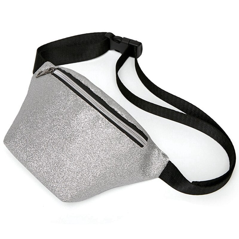 Waist Bag Women Waist Fanny Packs Belt Bags Luxury Fashion Women Bling Sequins Shoulder Messenger Chest Bag - ebowsos