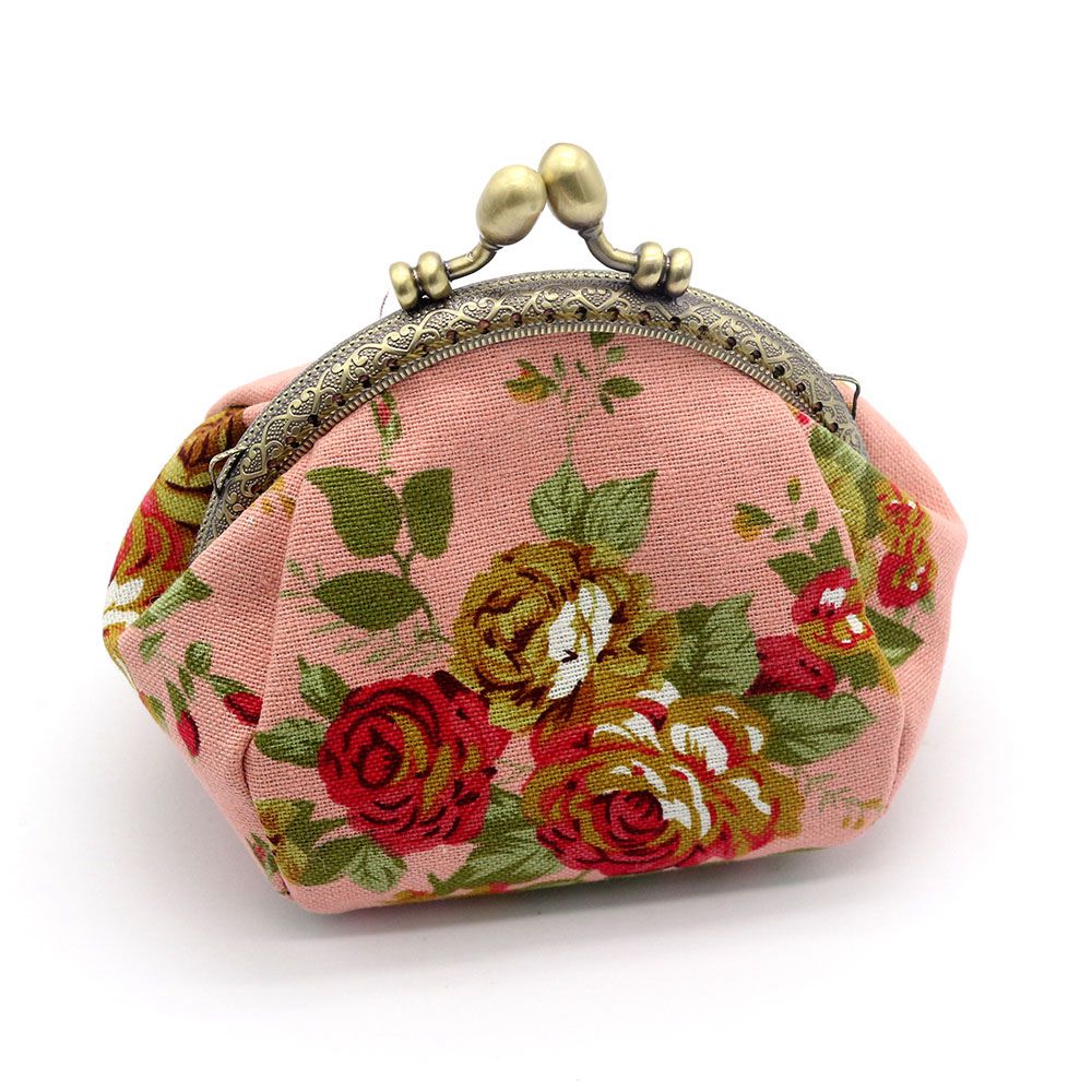 Wallet,Lady Vintage Flower Mini Coin Purse Wallet Clutch bag - ebowsos