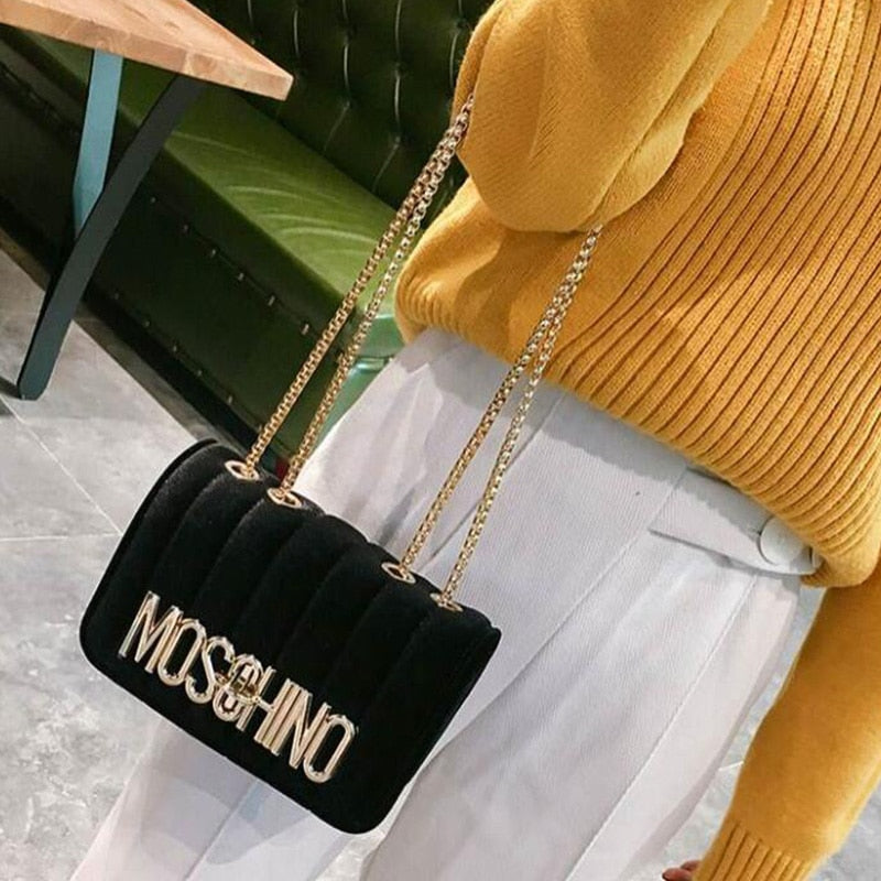 Wild Single Shoulder Velvet Small Square Bag Luxury Handbag Casual Handbag - ebowsos