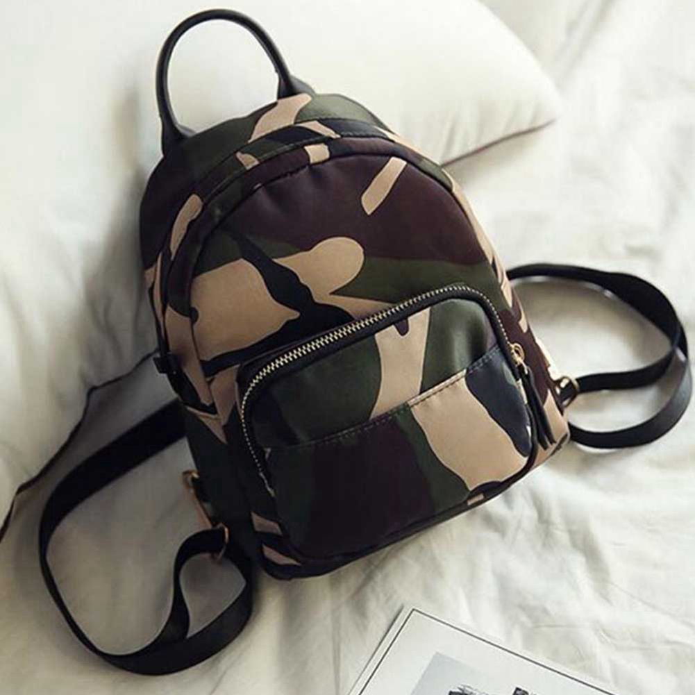 Women Backpack Nylon Shoulder School Travel Bag Small Casual backpack(Camouflage) - ebowsos