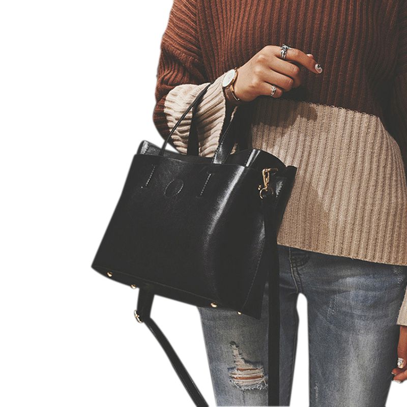 Women Bag Handbag Tote Over Shoulder Crossbody Autumn Winter Leather Big Letter Casual Designer - ebowsos