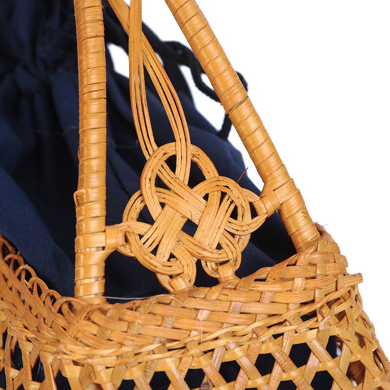 Women Bamboo Bags Bohemian Female Summer Beach Handbag Lady Vintage Rattan Knitted Bag Hollow Handmade Woven Basket Tote - ebowsos