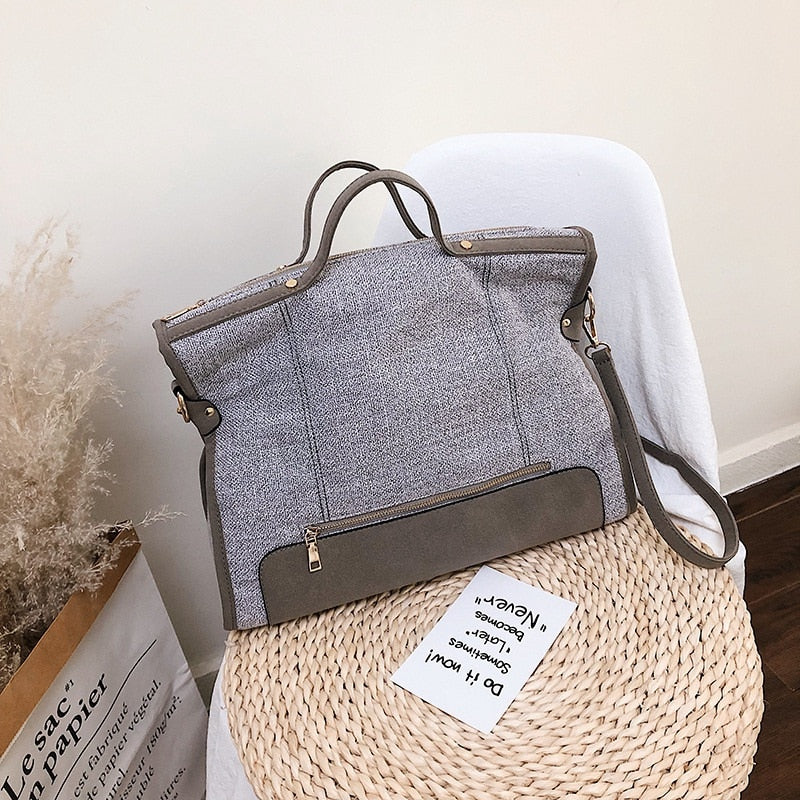 Women Canvas Tote Ladies Casual Shoulder Bag Shopping Shopper Handbags For Female Messenger Korean Fashion Handbag Bag - ebowsos