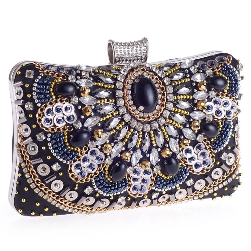 Women Evening Clutch Bag Ladies Diamond Crystal Day Clutches Purses Female Wedding Party Bridal Handbag With Chain - ebowsos