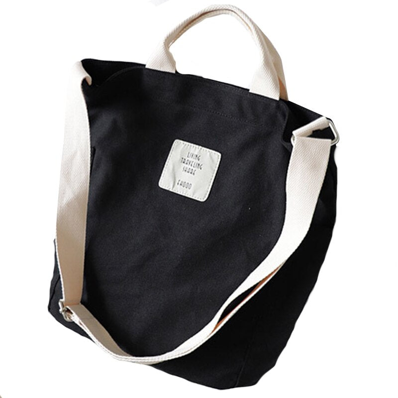 Women Fashion Casual Canvas Multifunctional Messenger Bag Ladies Shoulder Bags Bookbag Large Shopping Bag Tote - ebowsos