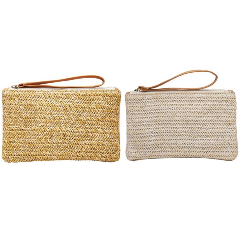 Women Fashion Mini Purse Cash Handbags Summer Style Bucket Shape Solid Weaving Bag - ebowsos