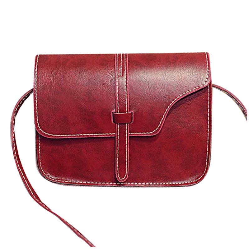 Women Faux Leather Messenger Shoulder Bags Girl Crossbody Tote Satchel Handbag Red - ebowsos