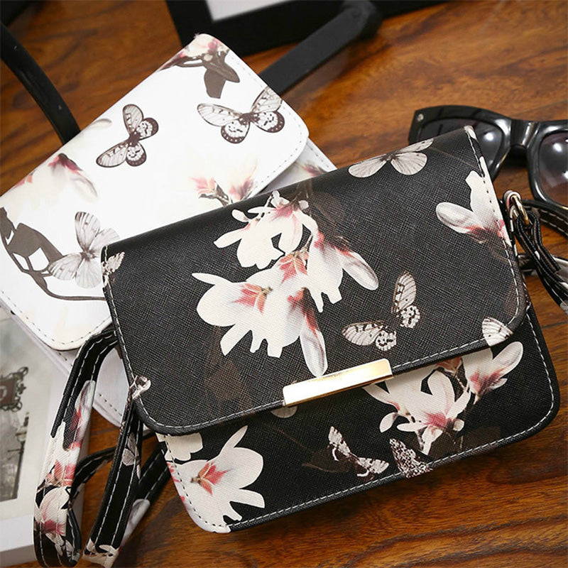 Women Floral Leather Shoulder Bag Satchel Handbag Retro Messenger Bag Famous Design Clutch Shoulder Bags Leisure Bag - ebowsos