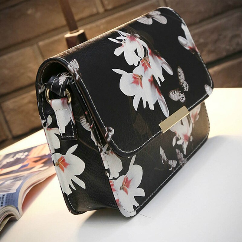 Women Floral Leather Shoulder Bag Satchel Handbag Retro Messenger Bag Famous Design Clutch Shoulder Bags Leisure Bag - ebowsos