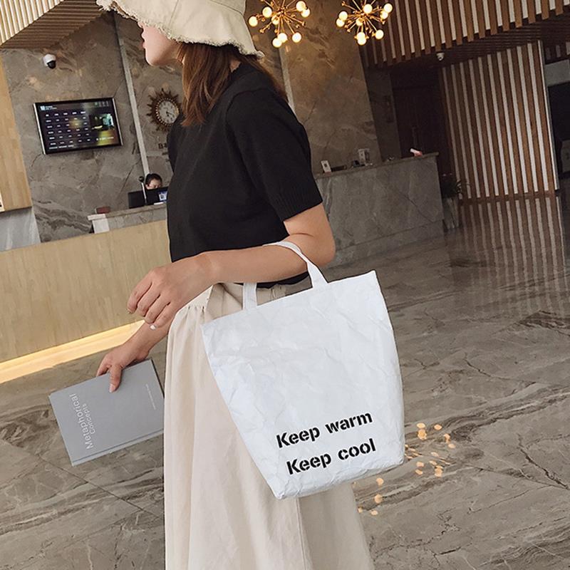 Women Handbag Shoulder Bag Tyvek Messenger Bag Kraft Paper Ladies Large Capacity Crossbody Fashion Handbags - ebowsos
