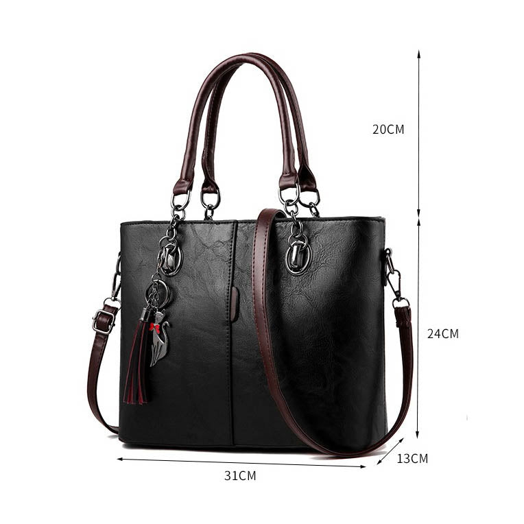 Women Handbags Makeup Bag Ladies Hand Bag For Women Solid Shoulder Bag Leather Handbag - ebowsos