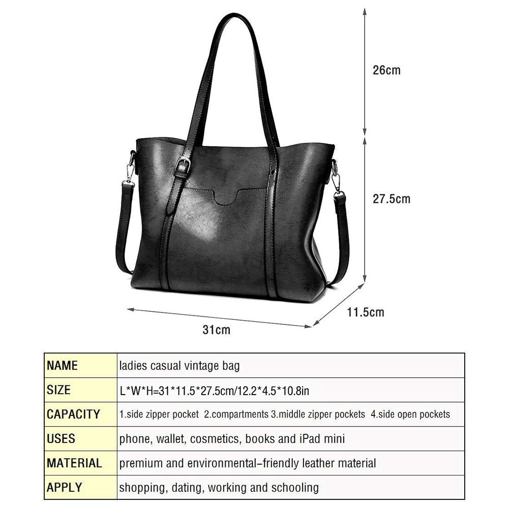 Women Handbags PU leather shoulder bags Top handle Bag Messenger Bag - ebowsos