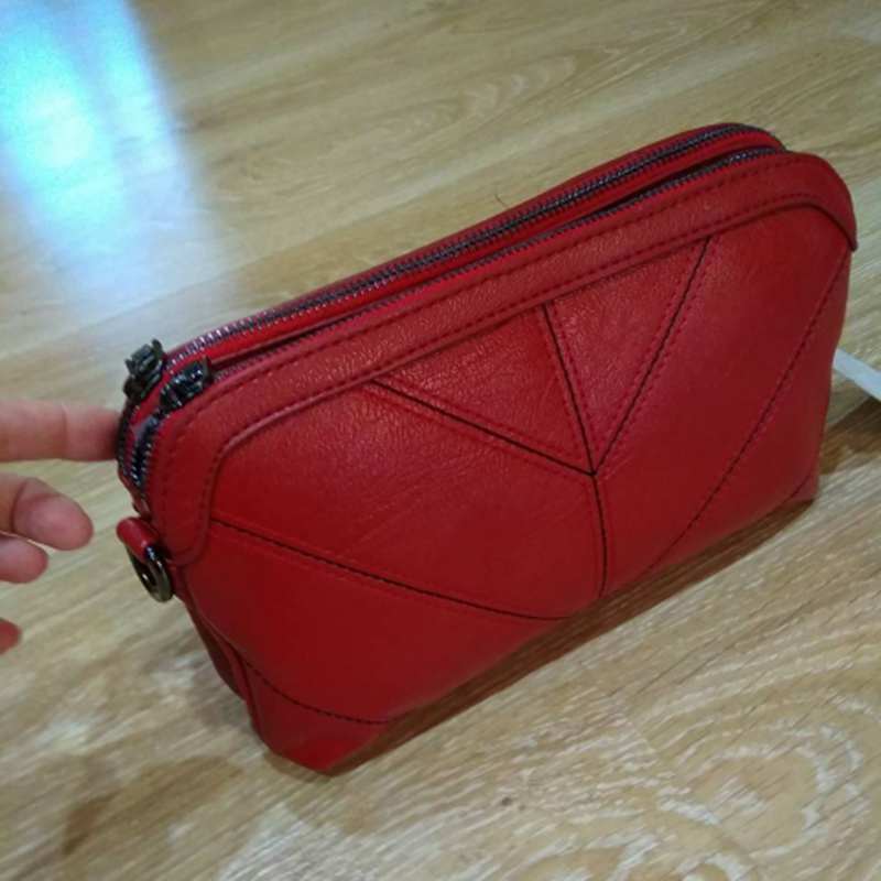 Women Leather Handbag Luxury Messenger Bag Soft Pu Leather Fashion Ladies Crossbody Bags Female Bolsas(Red) - ebowsos