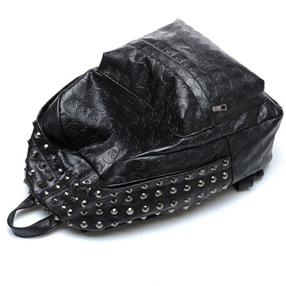 Women Life Girl Punk Style Polyurethane Pu Leather Backpack Purse - ebowsos