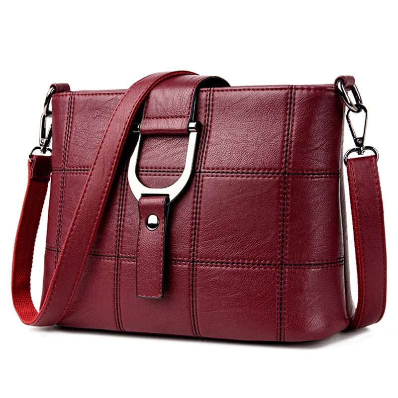 Women Messenger Bags Designer Woman Bag 2017 Leather Shoulder Bags Tote Bag sac a main femme nouvelle collection(Red wine - ebowsos