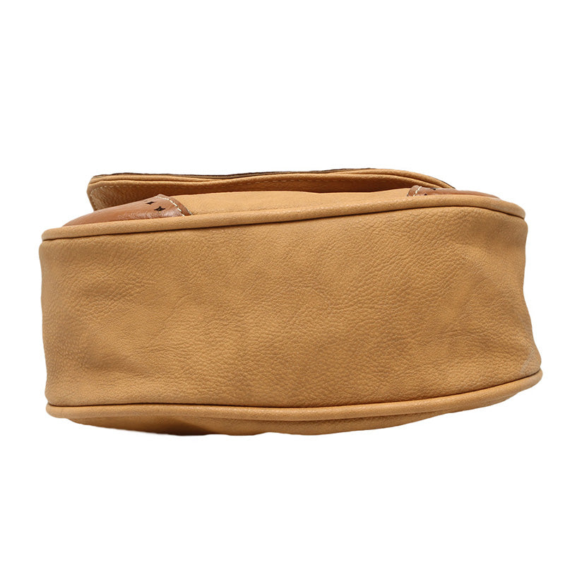 Women Messenger Bags Vintage Hollow Out Pu Leather Crossbody Shoulder Handbags Khaki - ebowsos