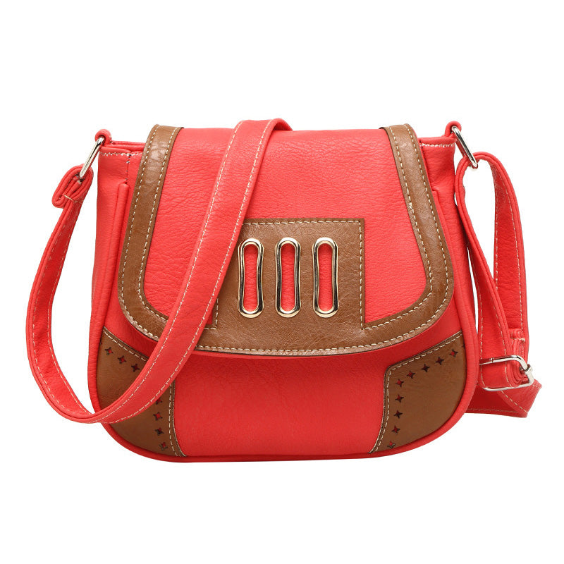 Women Messenger Bags Vintage Hollow Out Pu Leather Crossbody Shoulder Handbags Red - ebowsos