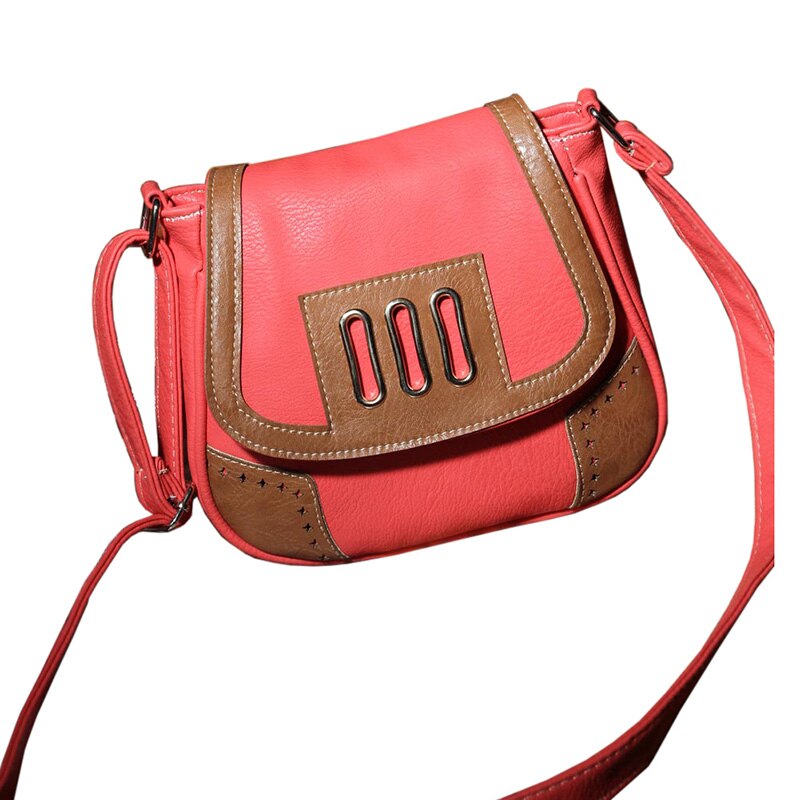 Women Messenger Bags Vintage Hollow Out Pu Leather Crossbody Shoulder Handbags Red - ebowsos