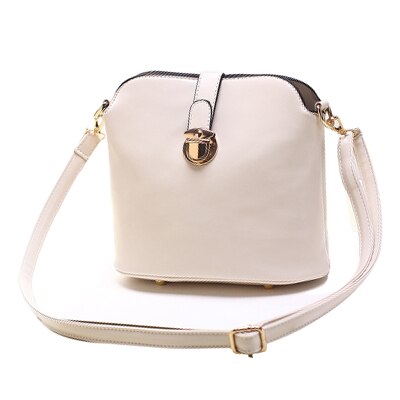 Women PU Leather Shoulder Bags Messenger Bag Cross Body Tote Purse Handbag Beige - ebowsos