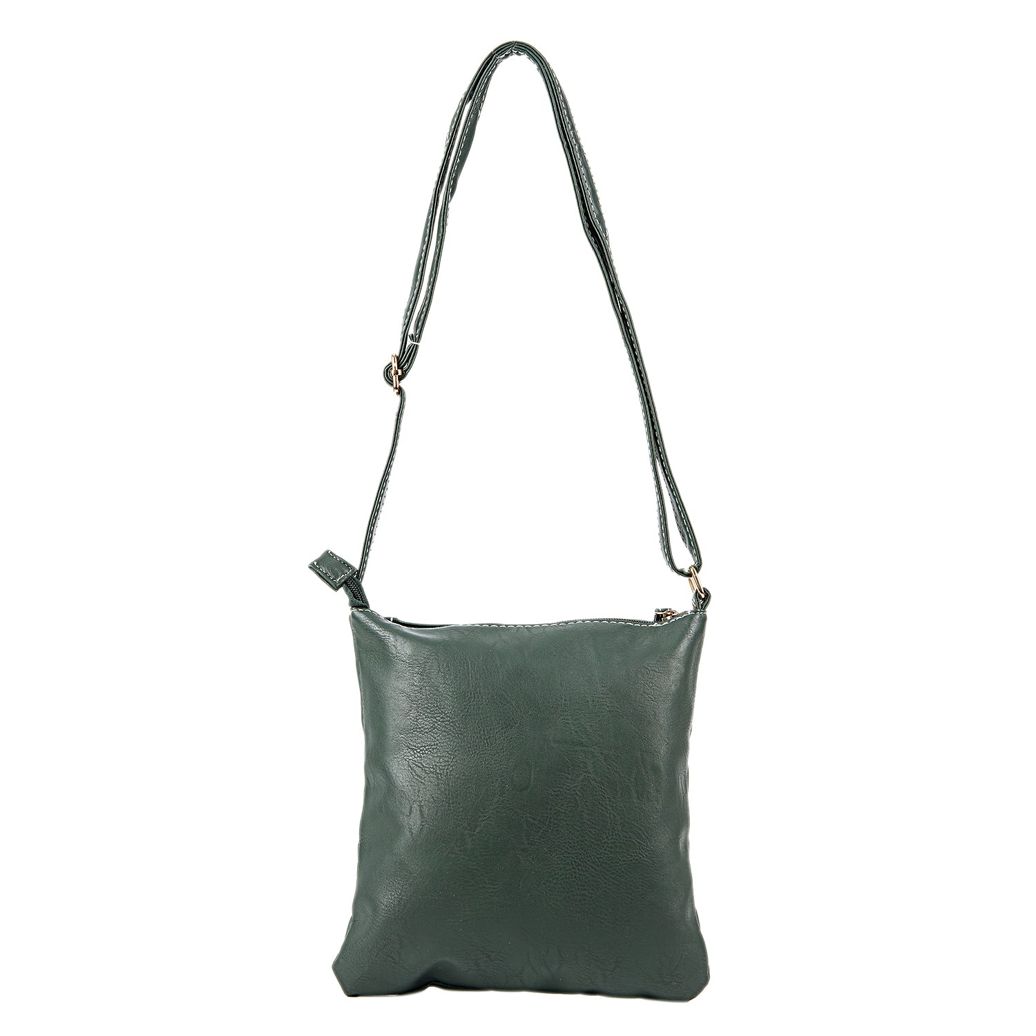 Women Portable Leather Shoulder Bag Messenger Bag 24x22cm (Green) - ebowsos