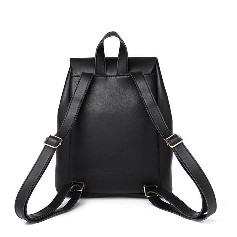 Women'S Backpack Fashion Casual Pu Leather College Wind Bag Large Capacity - ebowsos
