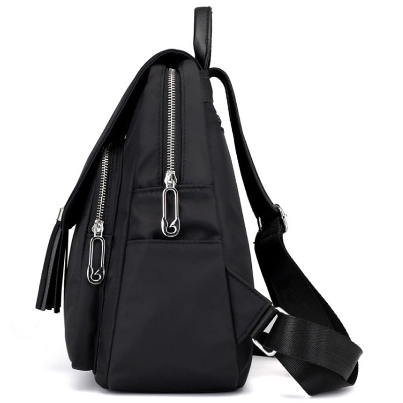 Women'S Backpack Wild Tassel Oxford Cloth Shoulder Small Backpack Waterproof - ebowsos