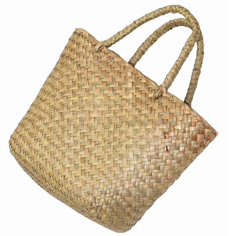 Women'S Classic Straw Summer Beach Sea Shoulder Bag Handbag Tote, Small - ebowsos