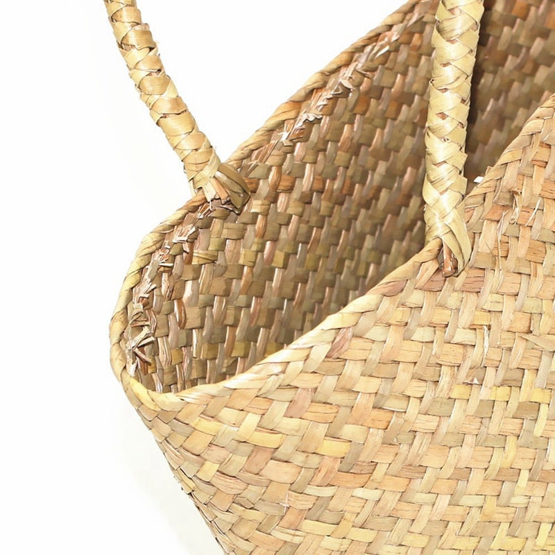 Women'S Classic Straw Summer Beach Sea Shoulder Bag Handbag Tote, Small - ebowsos