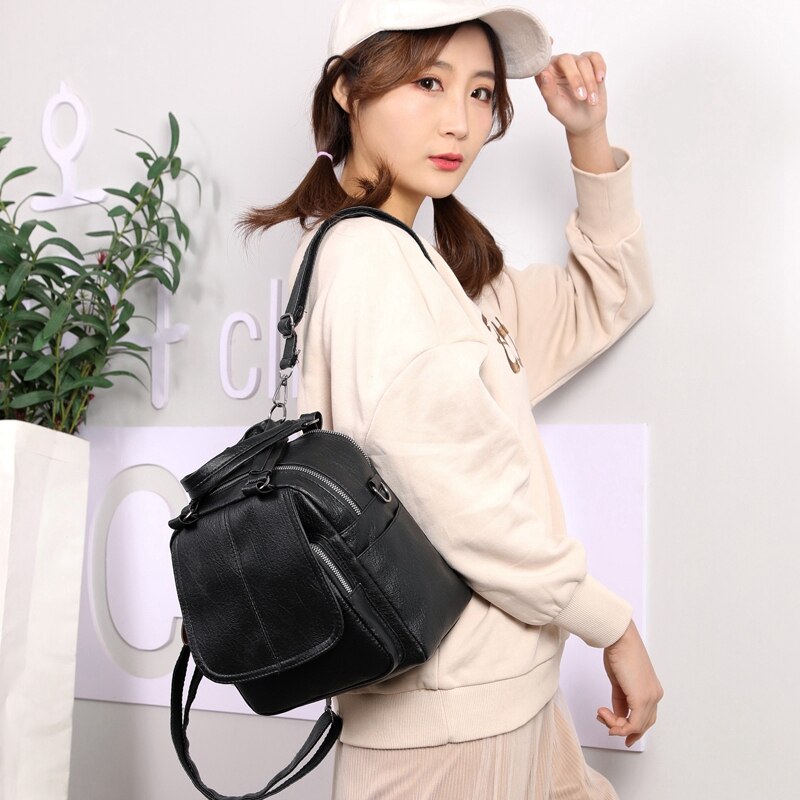 Women'S New Summer Multifunction Handbag Female Fashion PU Personality Retro Small Shoulder Messenger Bag Handbag - ebowsos