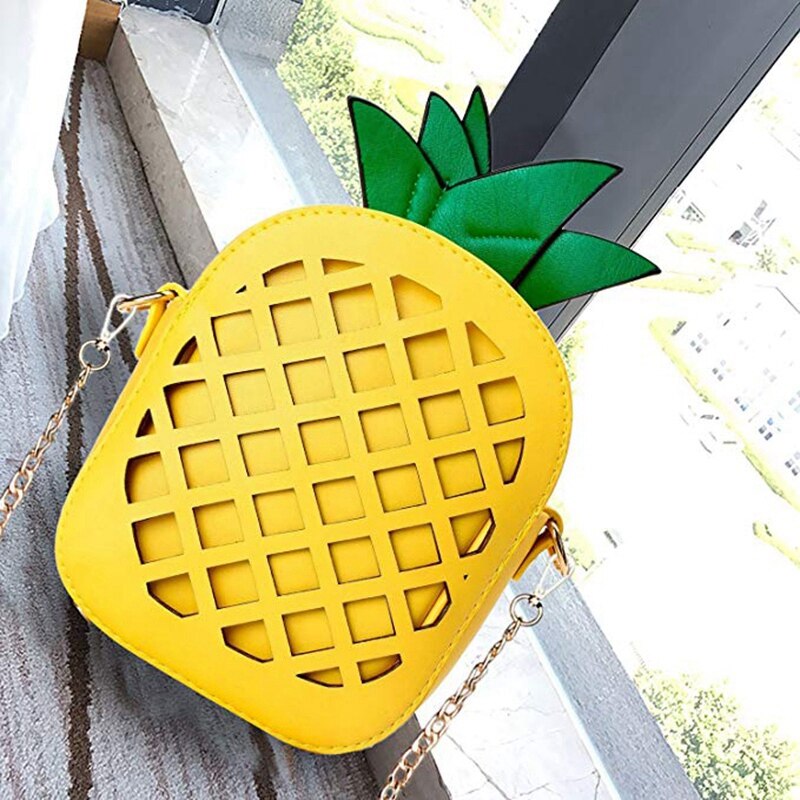 Women'S Pineapple Purse,Fruit Shaped Pu Leather Shoulder Bag (1-Pineapple) - ebowsos