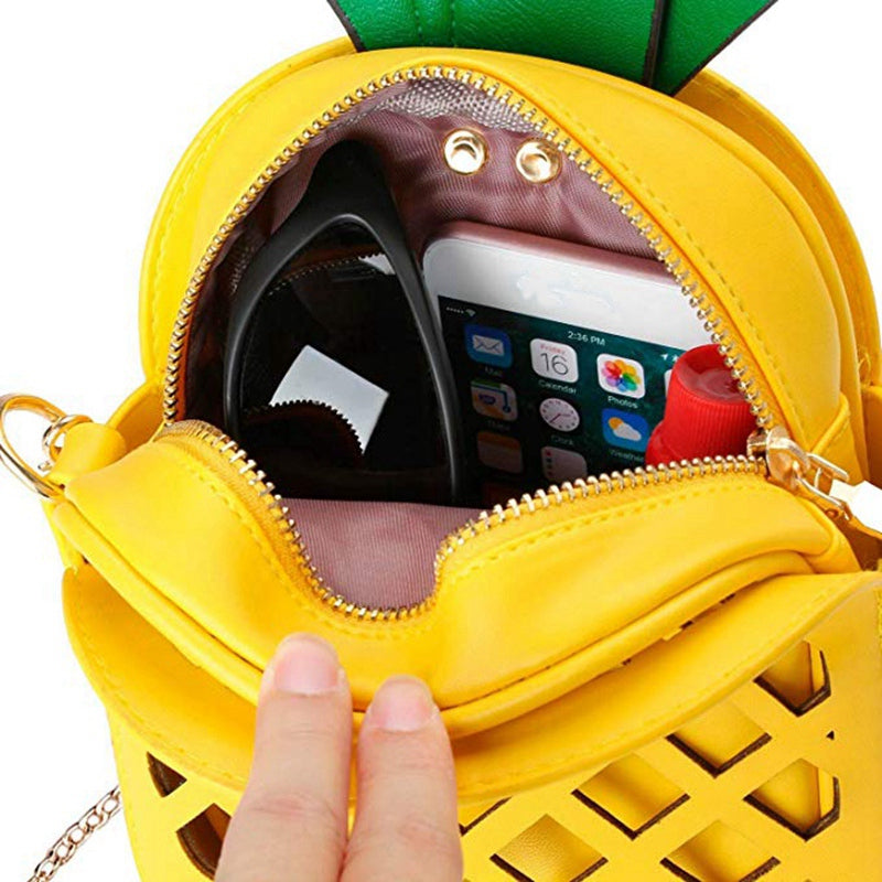 Women'S Pineapple Purse,Fruit Shaped Pu Leather Shoulder Bag (1-Pineapple) - ebowsos