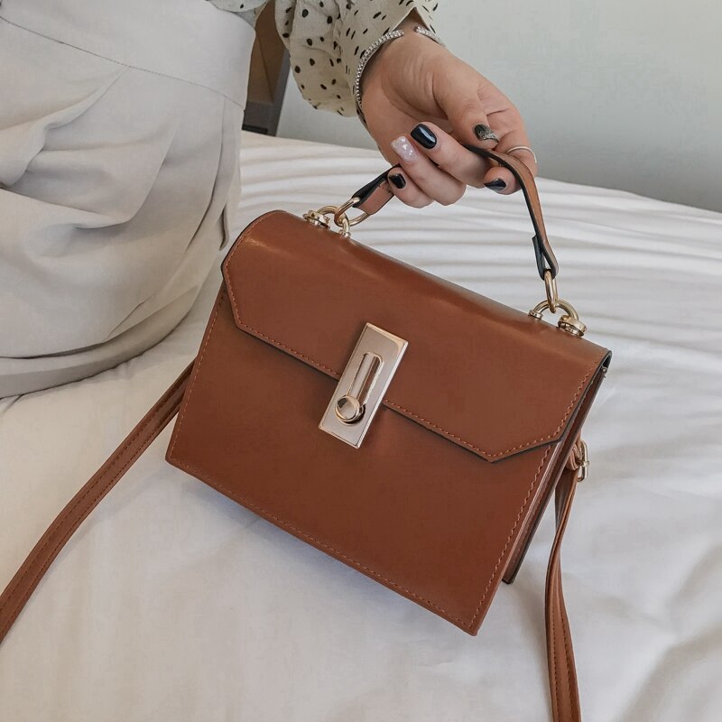 Women'S Shoulder Bag Fashion Small Wild Casual Solid Messenger Bag Handbag Small Square Bag - ebowsos