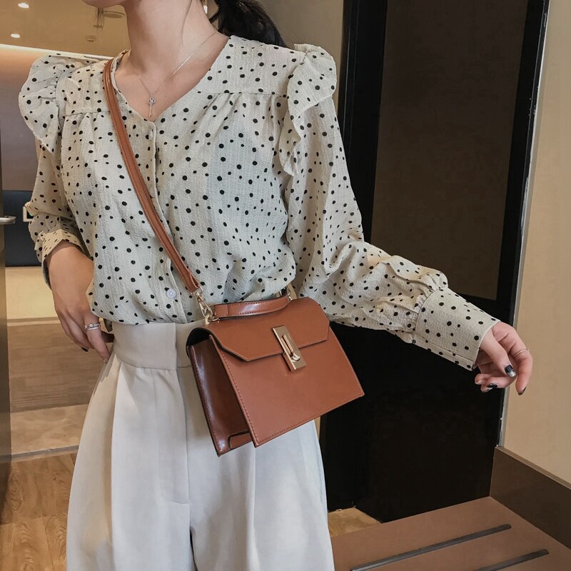 Women'S Shoulder Bag Fashion Small Wild Casual Solid Messenger Bag Handbag Small Square Bag - ebowsos